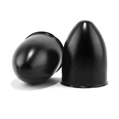 2Pcs 3.27" OD 4.53" H Pointed Top Trailer Wheel Center Caps for Rim - color: Matt Black, size: 3.27" OD 4.53" H