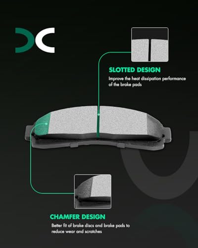 SCITOO Brake Pads Sets Front Semi-Metal Rear Ceramic For Explorer 1995-2001 - size: Front D652 & Rear D667