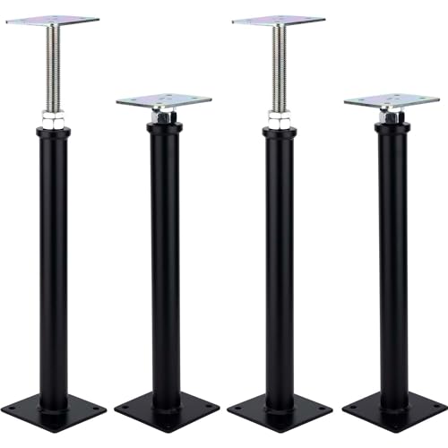 4팩 조절 플로어 잭 포스트 플로어 잭 리프트 지지 41.9-52.7cm(16.5-20.5인치) 조절 가능한 하우스 잭, 조정 지지대, 리프트 지지대, 미니 스크류 잭, 바닥 스트레이트너, 레벨 지지대 - size: AR 16.5-20.5