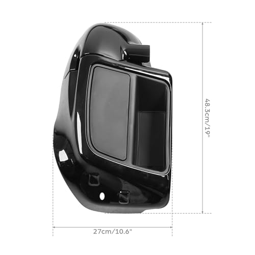 XFMT Lower Fairing Motorcycle Lower Vented Leg Fairing with Glove Box Fit for 2014-2024 Harley Touring Air-Cooled Road King Street Glide Electra Glide Ultra Classic, Vivid Black - color: Vivid Black For Harley Touring '14-Later