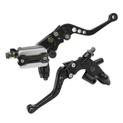 7/8'' 22mm Universal Motorcycle Brake Lever Clutch Master Cylinder Lever Set Reservoir Replacement for Harley Honda Kawasaki Suzuki Yamaha - color: Black