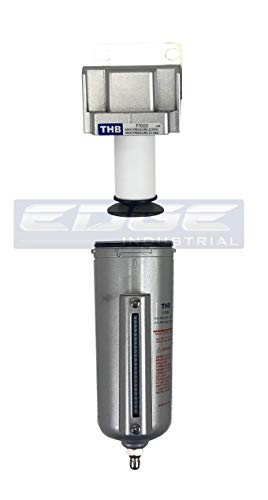 HEAVY DUTY INDUSTRIAL RATED HIGH FLOW PARTICULATE FILTER, IN-LINE WATER TRAP FOR COMPRESSED AIR LINE SYSTEMS, 5 MICRON WITH METAL BOWL (1/2" NPT, 5oz) - style: 1/2" NPT, 5oz