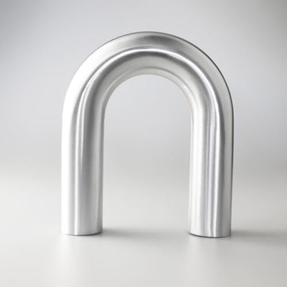 51mm (2") OD 180 Degree Elbow 2 Inch Aluminum Intercooler Pipe Air Intake Tube, 1.5D Radius, Center to Center Distance 6.22" (158mm), Brushed Finish - color: 180 Degree, size: OD 2" (51mm)