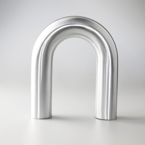 76mm (3") OD 180 Degree Elbow 3 Inch Aluminum Intercooler Pipe Air Intake Tube, 1.3D Radius, Center to Center Distance 7.95" (202mm), Brushed Finish - color: 180 Degree, size: OD 3" (76mm)