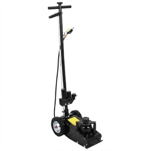 30 Ton Air Hydraulic Floor Jack, 66,000 LBS Capacity for Heavy Duty Trucks & Tractors, Low Profile 9 Inch, with 4 Adapters, Dual Power (Air/Manual Hydraulic), 46" Adjustable Handle - color: Black, size: 30 Ton