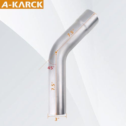 A-KARCK Exhaust 45 Degree Tube 3" OD, Mild Steel Exhaust Pipe Mandrel Bend, Custom Your Own Exhaust System - size: 3 inch 45 Degree