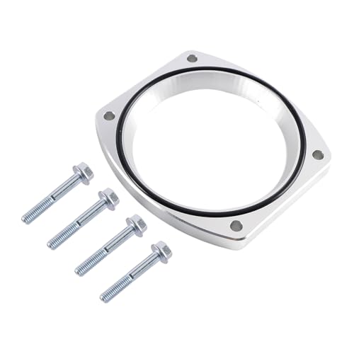 Bruce & Shark 102mm Aluminum Throttle Body Adapter Spacer Plate Kit Compatible with GM LS1 LS3 LSX LS Engine, With 4 Bolt & O-Ring