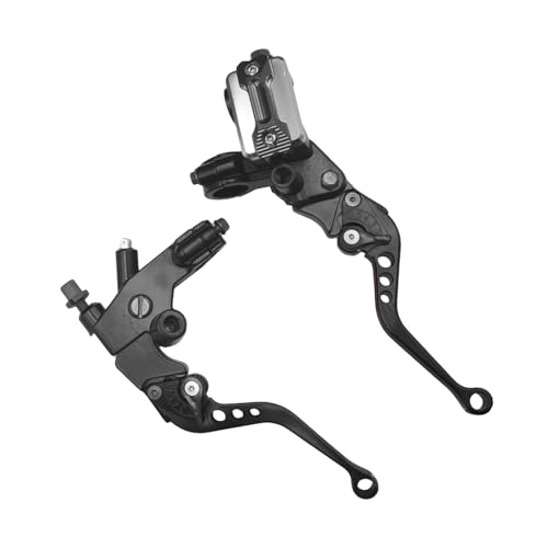 Motorcycle Clutch & Brake Lever 7/8" 22mm Hydraulic Brake Clutch Master Cylinder Reservoir Lever CNC Left & Right Set CNC Left & Right Set Fit for Harley Honda Kawasaki Suzuki Yamaha (Black) - color: Black