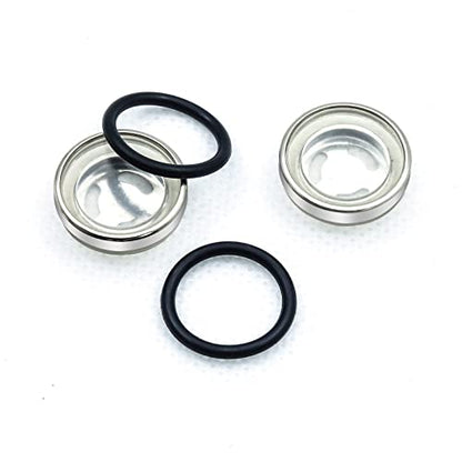 6Pcs Motorcycle Brake Sight Glass 18mm Universal Motorbike Master Brake Cylinder Rear Brake Pump Oil Mirror Sight Lens Gasket Front Rear Replacement