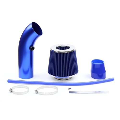 Cold Air Intake Pipe, 76mm 3 Inch Universal Performance Car Cold Air Intake Turbo Filter Aluminum Automotive Air Filter Induction Flow Hose Pipe Kit (BLUE) - color: BLUE