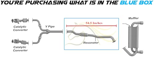 Northeastern Exhaust | Stainless Steel Exhaust Resonator Pipe Compatible for Nissan 350Z 2003-2007 3.5L | Free Gasket, Hanger, Bolts and Nuts and Clamp Included | Automotive Replacement Part