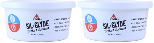 AGS Automotive Solutions SIL-Glyde 12 oz Tub Silicone Based Brake Assembly Lubricant for Eliminating Disc Brake Squeal - Moisture Proof, Heat Resistant, Rust and Corrosion Protector (Pack of 2) - size: 12oz (Pack of 2)