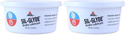 AGS Automotive Solutions SIL-Glyde 12 oz Tub Silicone Based Brake Assembly Lubricant for Eliminating Disc Brake Squeal - Moisture Proof, Heat Resistant, Rust and Corrosion Protector (Pack of 2) - size: 12oz (Pack of 2)