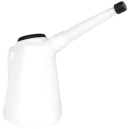 ZEELINE BY MILTON ZE757W 5-Quart Polyethylene Oil Dispenser, Translucent Jug Marked in Quarts/Liters with Flexible Pour Spout and Threaded Lid