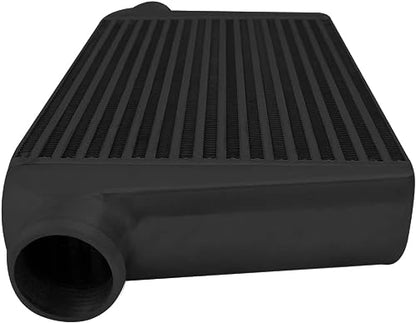 AF90-1001BLK Universal Front Mount Intercooler 450x300x76mm Tube & Fin 3" Inlet & Outlet Aluminum Intercooler Black