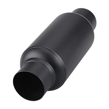LCGP 2 Pack 2.5'' Inlet & 2.5" Outlet, Universal Resonator, 11.5'' Overall Length Stainless Steel Muffler/Weld On - color: Black, size: 2.5" Inlet 11.5" Long-2 Pack