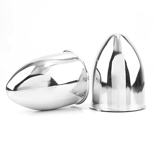 2Pcs 3.27" OD 4.53" H Pointed Top Trailer Wheel Center Caps for Rim - color: Chrome, size: 3.27" OD 4.53" H