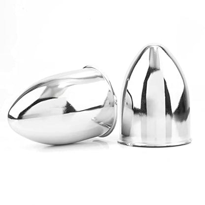 2Pcs 3.27" OD 4.53" H Pointed Top Trailer Wheel Center Caps for Rim - color: Chrome, size: 3.27" OD 4.53" H