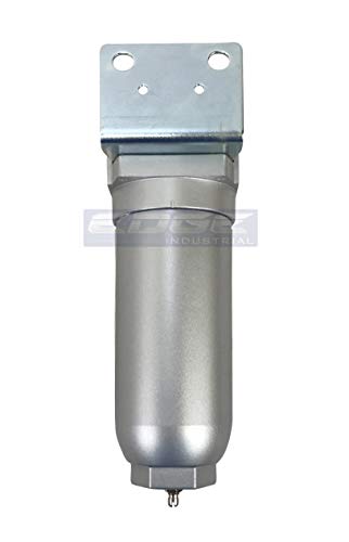 HEAVY DUTY INDUSTRIAL RATED HIGH FLOW PARTICULATE FILTER, IN-LINE WATER TRAP FOR COMPRESSED AIR LINE SYSTEMS, 5 MICRON WITH METAL BOWL (1" NPT, 11oz) - style: 1" NPT, 11oz