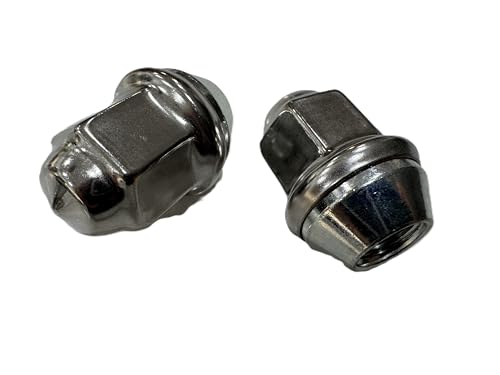 eCustomrim 2 Pack Trailer Wheel Lug Cap Set Stainless Hub Cover Lug Nuts