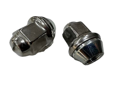 eCustomrim 2 Pack Trailer Wheel Lug Cap Set Stainless Hub Cover Lug Nuts