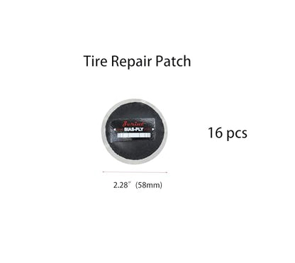 Dia 2.28" 16 pcs, 1 ply, Bias Repair Patch, Tire Puncture Repair Patch for Car Truck Bus Tractor Agricultural Vehicles(TP-B01) - size: Dia 2.28" 16 pcs