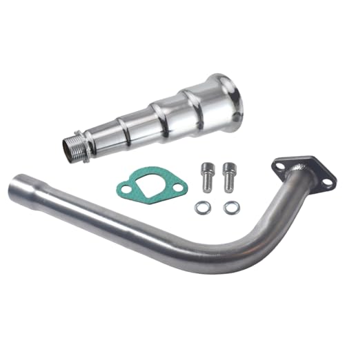 4 Stage Exhaust Header Pipe,For Predator 212cc 196cc Engine Silver - color: Silver, size: Exhaust tip 2