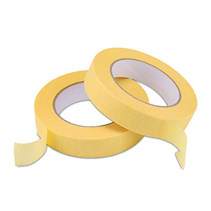 Lichamp 25mm x 50m Yellow Automotive Masking Tape for Painting - size: 1 inch x 55 Yards x 2 Rolls