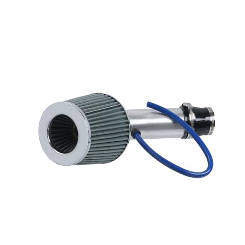 Modengzhe Cool Air Intake Kit, 3" Universal Induction Flow Tube Kit, Silver - color: Silver