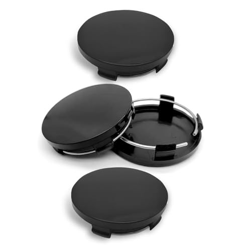 4PCS Car Wheel Center Caps, 60MM/2.36In OD 56MM/2.2In ID Center Hub Cover, ABS Snap-in Vehicle Rim Hub Caps, Rustproof Dustproof Center Cap for Rims, Universal Wheel Hub Decoration (Black) - color: black