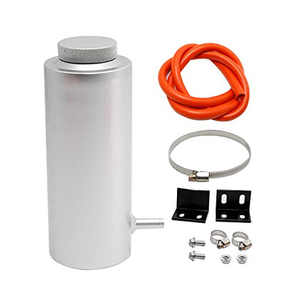 Saihisday Universal Car Radiator Coolant Overflow Tank 800ml Overflow Bottle Oil Catch Tank Cooling Catch Bottle(Black) (Sliver)