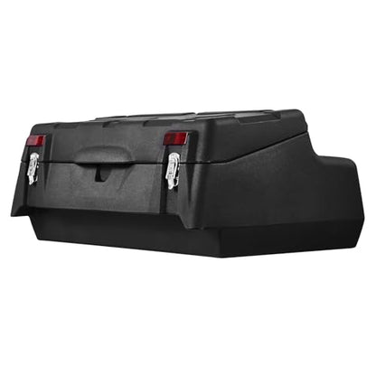 VEVOR ATV Rear Storage Box, 95L ATV Rear Cargo Box with Padded Backrest, Waterproof LLDPE and Lockable Gear Storage Box Fit Most ATVs with Rear Rack, Compatible with ATV, UTV, Can-Am Vehicles