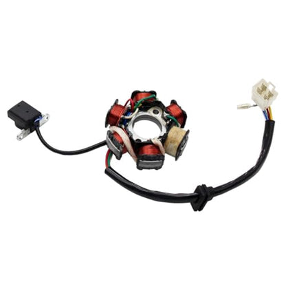 PRO BAT 6 Coils 5 Wires Stator Magneto ATV Magneto Stator Plate - size: 6 Coil Pole Magneto with Male Plug