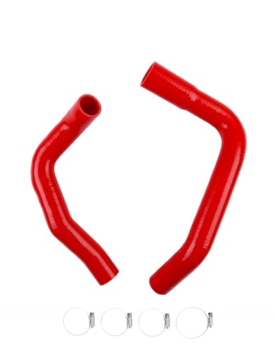 Silicone Radiator Hose For Chevrolet Nova With Clamps 1968-1974 73 72 71 70 69 (red) - color: Red