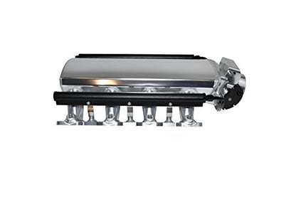 A-Team Performance Sheet Metal LS Swap Upper Intake Manifold - Silver, 102mm EFI Throttle Body, 15° Opening - TIG-Welded T6061 Aluminum - Compatible with Chevrolet, GMC & Pontiac LS1/LS2/LS6