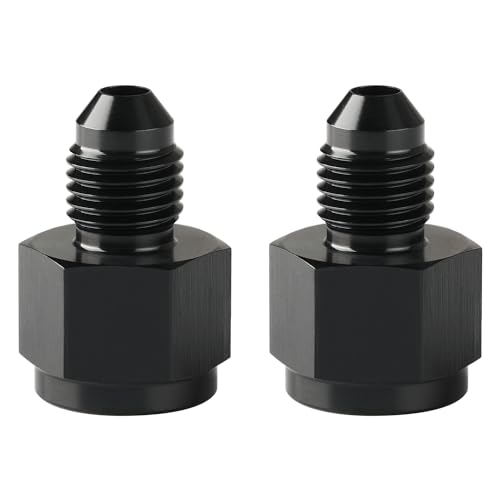 6AN Female to 4AN Male Flare Reducer Adapter Fitting Connector Aluminum Black, Pack of 2 - color: Black - 2pcs, size: 6AN Female to 4AN Male