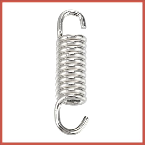 ACROPIX 4 Pcs 43mm 1.69" Motorcycle Muffler Exhaust Pipe Spring Universal Stainless Steel Silver Tone Car Parts