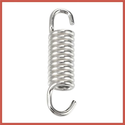 ACROPIX 4 Pcs 43mm 1.69" Motorcycle Muffler Exhaust Pipe Spring Universal Stainless Steel Silver Tone Car Parts
