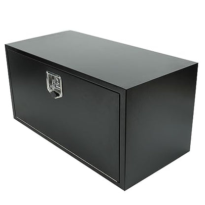 36"X18"X18" Underbody Steel Truck Box Black Heavy Duty Steel Trailer ToolBox Pick Up Truck Tool Box Storage Organizer w/Lock & Keys - size: 36"x18"x18"