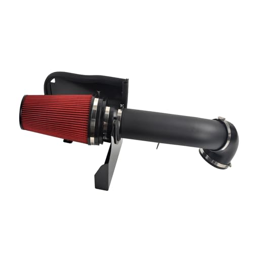 4" Cold Air Intake System + Heat Shield Compatible with GMC/Chevy - color: Black & Red