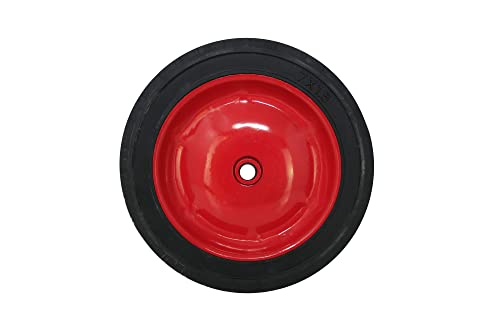 Shepherd Hardware 9593 7-Inch Semi-Pneumatic Rubber Tire, Steel Hub with Grafoil Bearings, Diamond Tread, 1/2-Inch Bore Offset Axle - color: Black, size: 7-Inch, style: 7-Inch, Grafoil Bearings