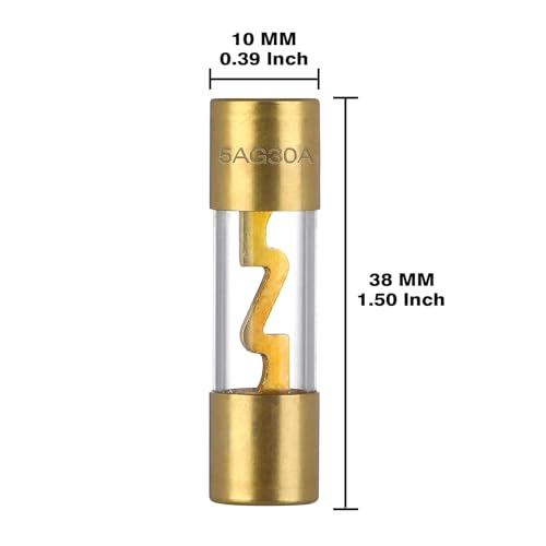 VEXUNGA 4-8 Gauge AWG Inline 30 Amp Fuse Holder with 30A AGU Fuses for Car Audio Alarm Amplifier Subwoofer in-line Fuse Holders (30Amp) - size: 30A