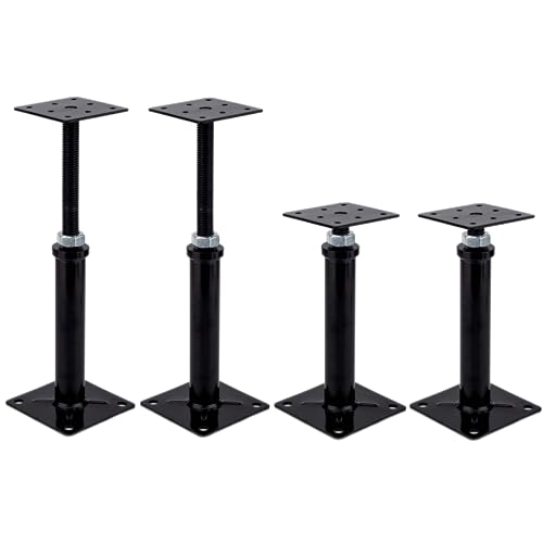 4 Pack Adjustable Floor Jack,Mini Screw Jack,Telescoping Jack for Temporary Support,RV Step Stabilizer,Post 7¾ " to 12" (Black).