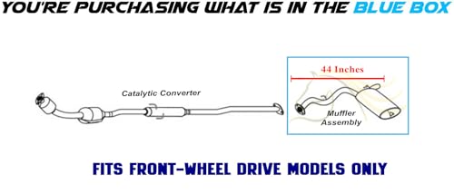 Exhaust Muffler Assembly Compatible with Pontiac Vibe 2009-2010 2.4L FWD | Stainless Steel | Northeastern Exhaust | Includes Gasket, Clamp, Bolt Kit | Direct-Fit Replacement