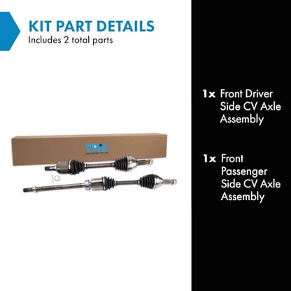 TRQ Front 2 Piece CV Axle Shaft Assembly Set - style: CSA32598