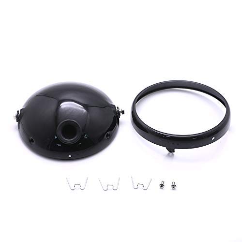 7 Inch Motorcycle Headlight Housing Bracket Headlamp Shell Cover 7" Led Headlight Housing Bucket for Harley Yamaha Suzuki Chopper Cafe Racer Bobbe Aprilia Black - color: 7 " Black