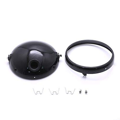 7 Inch Motorcycle Headlight Housing Bracket Headlamp Shell Cover 7" Led Headlight Housing Bucket for Harley Yamaha Suzuki Chopper Cafe Racer Bobbe Aprilia Black - color: 7 " Black