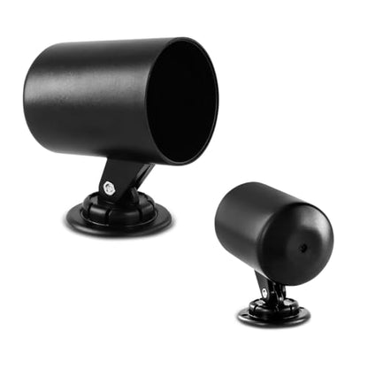 360° Swivel Single Gauge Pod Holder – Universal Fit 2-1/16" (52mm) Gauge Mount, Black ABS Plastic for Car & Truck Dash