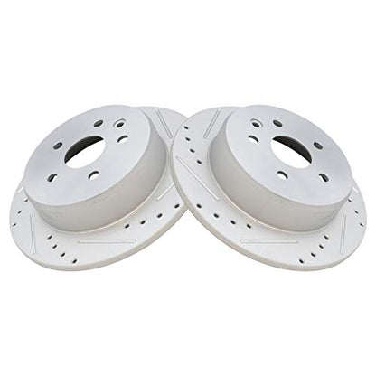 TRQ Performance Rear Brake Rotor Set G Coated Solid - style: BRA74663