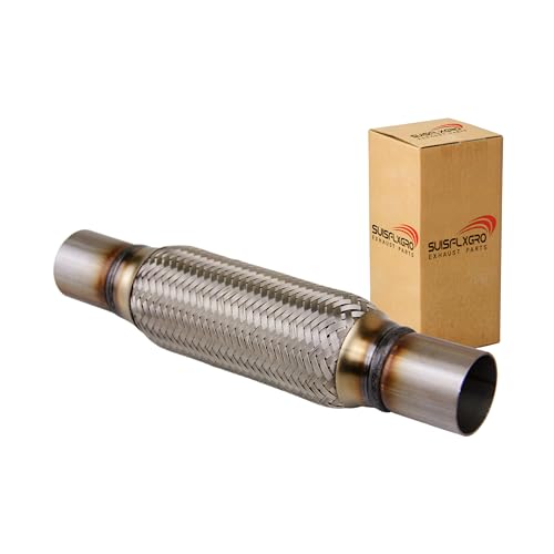 Exhaust Flex Pipe Universal Type 100% Stainless Steel For Heavy Duty and Cars (1 PC, 1.75X8X12) - size: 1.75X8X12